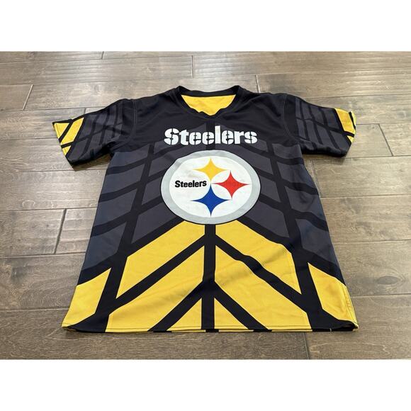 Pittsburgh Steelers NFL Mens Black Yellow Reversible Flag Football Jersey Size M - Picture 7 of 8